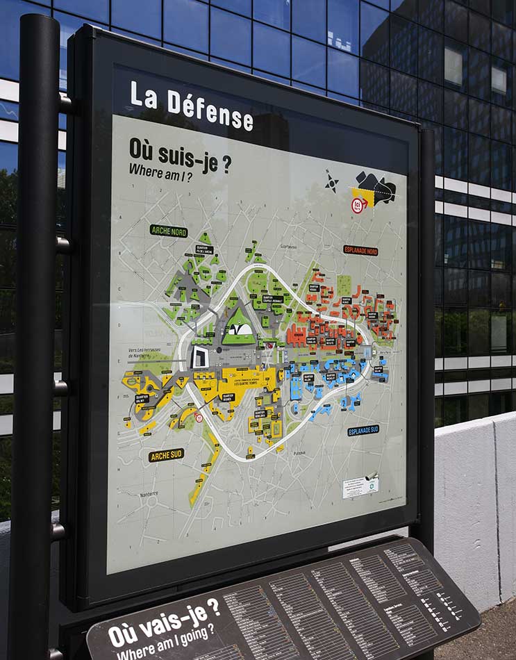 Signalétique piétonne RIS la Défense Paris